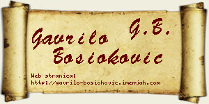 Gavrilo Bosioković vizit kartica